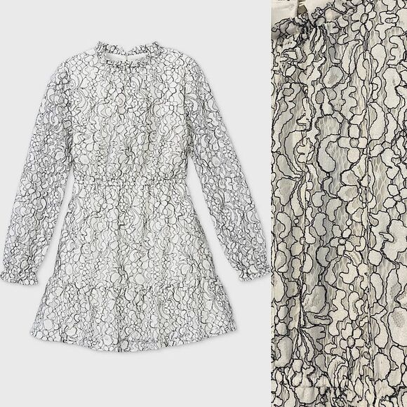 art class Other - Art Class black and white lace long elastic cuff sleeve girl dress L  10/12